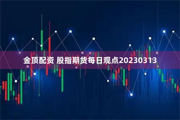 金顶配资 股指期货每日观点20230313